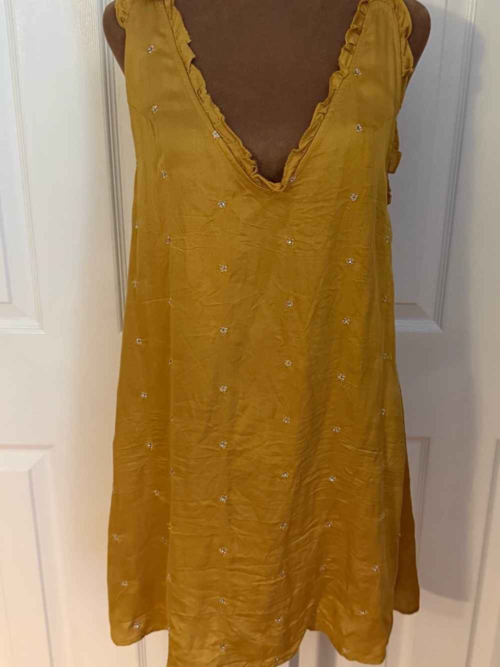 Free People Embellished V-Neck Sleeveless Dress